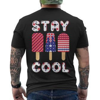 Stay Cool Popsicle Graphic 4Th Of July Plus Size Shirt Men's Crewneck Short Sleeve Back Print T-shirt - Monsterry UK
