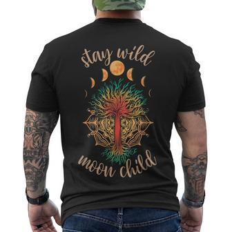 Stay Wild Moon Child Boho Peace Hippie Moon Child V2 Men's T-shirt Back Print - Seseable