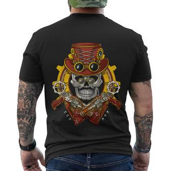 Steampunk Skull Mechanical Clock Gears Industrial Fantasy Men's T-shirt Back Print - Thegiftio UK