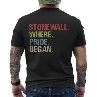 Stonewall Where Pride Began Lgbt Gay Lesbian Pride Men's Crewneck Short Sleeve Back Print T-shirt - Monsterry CA