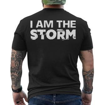 I Am The Storm Fate Devil Whispers Motivational Distressed Men's T-shirt Back Print - Seseable
