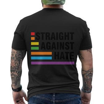 Straight Against Hate Pride Month Lbgt Men's Crewneck Short Sleeve Back Print T-shirt - Monsterry DE