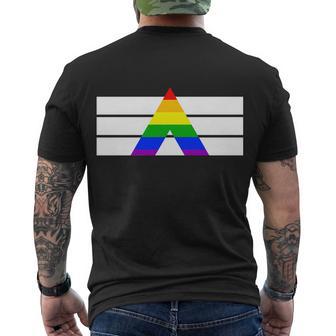 Straight Ally Pride Flag Men's Crewneck Short Sleeve Back Print T-shirt - Monsterry DE