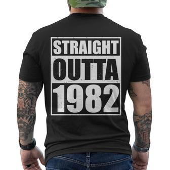 Straight Outta 1982 40Th Birthday Men's Crewneck Short Sleeve Back Print T-shirt - Monsterry