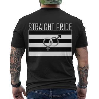 Straight Pride Tshirt Men's Crewneck Short Sleeve Back Print T-shirt - Monsterry DE