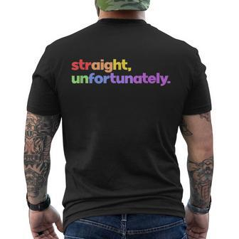 Straight Unfortunately Rainbow Pride Ally Shirt Lgbtq Gay Men's Crewneck Short Sleeve Back Print T-shirt - Monsterry CA