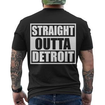 Striaght Outta Detroit Michigan Tshirt Men's Crewneck Short Sleeve Back Print T-shirt - Monsterry DE