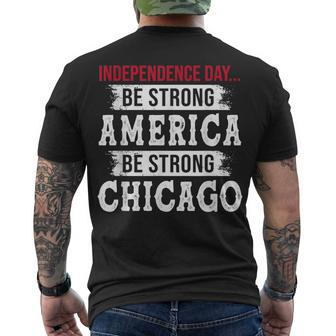 Strong American Pray For Chicago Chicago Shooting Men's T-shirt Back Print - Seseable