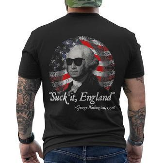 Suck It England Funny 4Th Of July George Washington Men's Crewneck Short Sleeve Back Print T-shirt - Monsterry UK