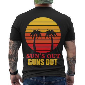 Suns Out Guns Out Summer Party Men's Crewneck Short Sleeve Back Print T-shirt - Monsterry UK