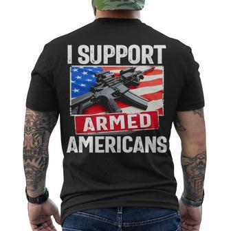Support Americans Men's Crewneck Short Sleeve Back Print T-shirt - Seseable