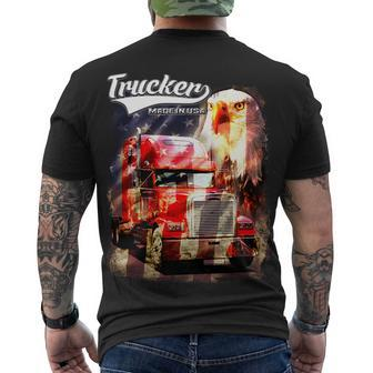 Support Trucker Made In Usa Eagle Flag Men's Crewneck Short Sleeve Back Print T-shirt - Monsterry DE