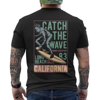 Surfing Catch The Wave Men's T-shirt Back Print - Thegiftio