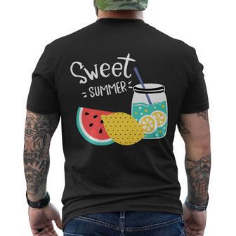 Sweet Summer Watermelon Lemonade Men's Crewneck Short Sleeve Back Print T-shirt - Monsterry