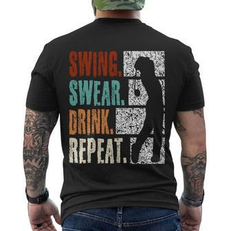 Swing Swear Drink Repeat V2 Men's T-shirt Back Print - Thegiftio UK