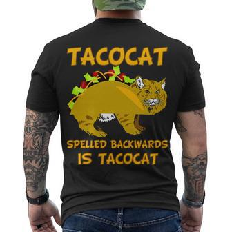 Tacocat Spelled Backwards Funny Cat Tshirt Men's Crewneck Short Sleeve Back Print T-shirt - Monsterry AU