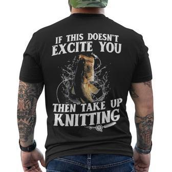 Take Up Knitting Men's Crewneck Short Sleeve Back Print T-shirt - Seseable