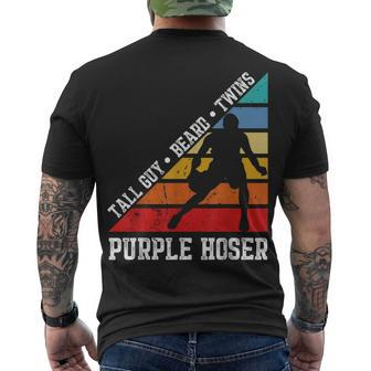 Tall Guy Beard Twins Purple Hoser V4 Men's T-shirt Back Print - Thegiftio UK