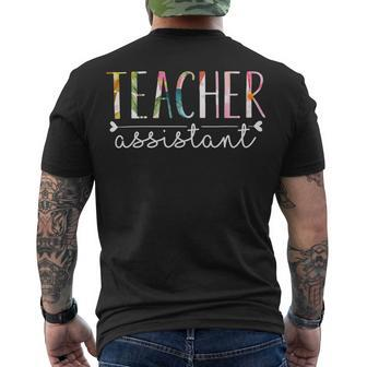 Teacher Assistant Cute Floral Men's T-shirt Back Print - Seseable