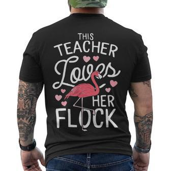 This Teacher Loves Her Flock Flamingo Teacher Class Men's T-shirt Back Print - Thegiftio UK