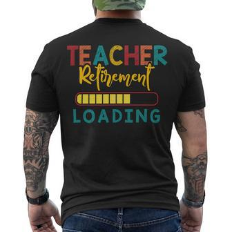 Teacher Retirement Loading - Vintage Retired Teacher Men's T-shirt Back Print - Seseable