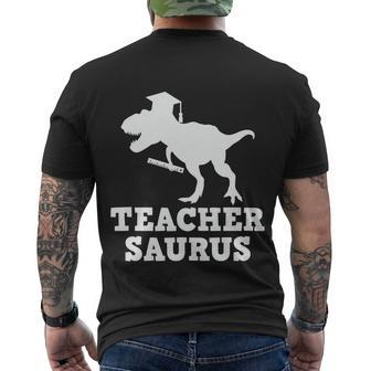 Teacher Saurus Dinosaur Trex Fun Teacher Graphic Plus Size Shirt For Teacher Men's Crewneck Short Sleeve Back Print T-shirt - Monsterry AU