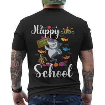 Teacher Shark Happy Last Day Of School Funny Gift Men's Crewneck Short Sleeve Back Print T-shirt - Monsterry