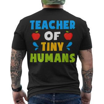 Teacher Of Tiny Humans Shirt Teacher Appreciation Day Cute Men's T-shirt Back Print - Seseable