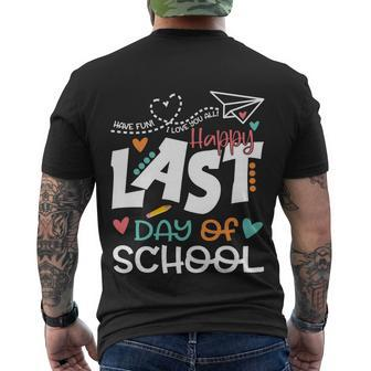 Teachers Kids Graduation Students Happy Last Day Of School Meaningful Gift Men's Crewneck Short Sleeve Back Print T-shirt - Monsterry UK