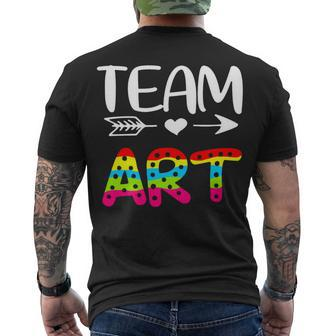 Team Art - Art Teacher Back To School Men's T-shirt Back Print - Seseable