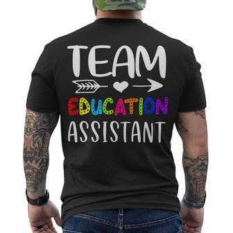Team Education Assistant - Education Assistant Teacher Back To School Men's T-shirt Back Print - Seseable