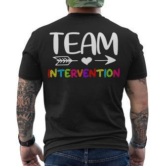Team Intervention - Intervention Teacher Back To School Men's T-shirt Back Print - Seseable