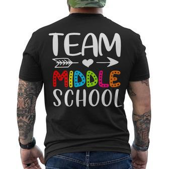 Team Middle School - Middle School Teacher Back To School Men's T-shirt Back Print - Seseable