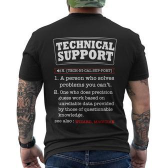Tech Support Definition Computer Nerd Sysadmin Men's T-shirt Back Print - Thegiftio UK