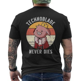 Technoblade Pig Rip Technoblade Agro Technoblade Never Dies Men's Back Print T-shirt | Mazezy