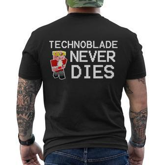 Technoblades Never Dies Video Game Gaming Gamer Men's Crewneck Short Sleeve Back Print T-shirt - Monsterry UK