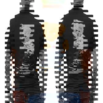 Teddy Bear With Skateboard Skater Skateboarding Men's T-shirt Back Print - Thegiftio UK