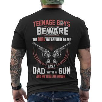 Teenage Boys Beware V2 Men's Crewneck Short Sleeve Back Print T-shirt - Seseable