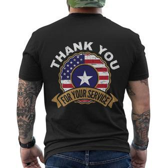 Thank You For Your Service Patriot Memorial Day Meaningful Men's T-shirt Back Print - Thegiftio UK