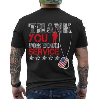 Thank You For Your Service Men's T-shirt Back Print - Thegiftio UK