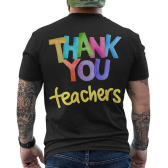 Thank You Teacher Appreciation Graduation Men's T-shirt Back Print - Seseable