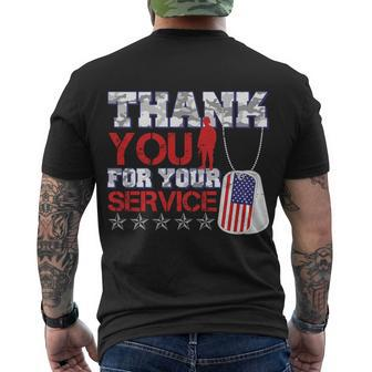 Thank You For Your Service Veterans Day Men's Crewneck Short Sleeve Back Print T-shirt - Monsterry