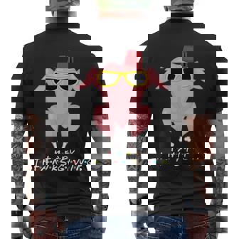 Thanksgiving Friends Funny Turkey Head Men's Crewneck Short Sleeve Back Print T-shirt - Monsterry