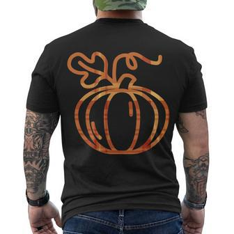 Thanksgiving Halloween Pumpkin Fall Autumn Plaid Men's T-shirt Back Print