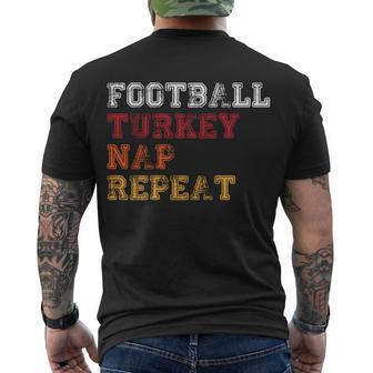 Thanksgiving Schedule Football Turkey Nap Repeat Men's Crewneck Short Sleeve Back Print T-shirt - Monsterry DE