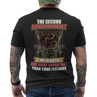 The 2Nd Amendment My Rights Are More Important Than Your Feelings Tshirt Men's Crewneck Short Sleeve Back Print T-shirt - Monsterry DE