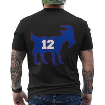 The Goat 12 New England Fan Football Qb Tshirt Men's Crewneck Short Sleeve Back Print T-shirt - Monsterry UK