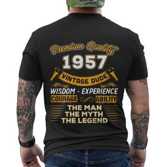 The Man Myth Legend 1957 65Th Birthday Gift For 65 Years Old Gift Men's Crewneck Short Sleeve Back Print T-shirt - Monsterry