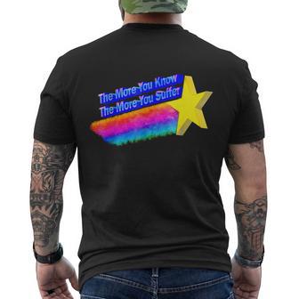 The More You Know The More You Suffer Tshirt Men's Crewneck Short Sleeve Back Print T-shirt - Monsterry