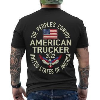 The Peoples Convoy 2022 America Truckers Freedom Convoy Usa Men's Crewneck Short Sleeve Back Print T-shirt - Monsterry AU